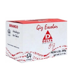 Giz Escolar Branco 64 Unid Delta
