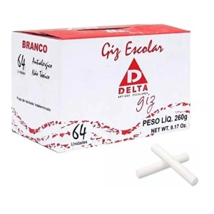 Giz Escolar Branco 64 Unid Delta
