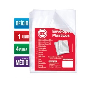 Envelope Pástico 4 Furos Mádio (0,10) UNID.