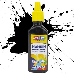 Tinta Nanquim Preta 20 ML Acrilex