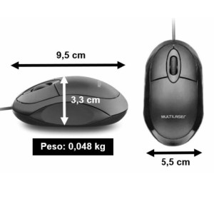 Mouse USB Com Fio 1200 DPI Ref MO300 Multilaser