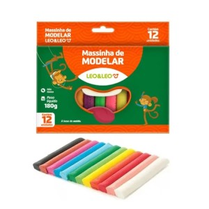 Massa Modelar 12 Cores Amido Ref 4358 Leo e Leo