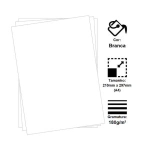 Papel Sulfite 60 A4 Branco 180g Unid.