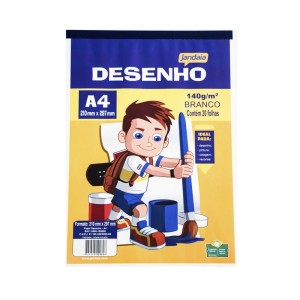 Bloco Desenho A4 20 FL 140g Branca Jandaia