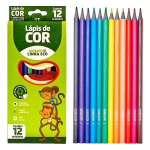 Lápis Cor 12 Cores Eco Sextavado Ref 4220 Leo