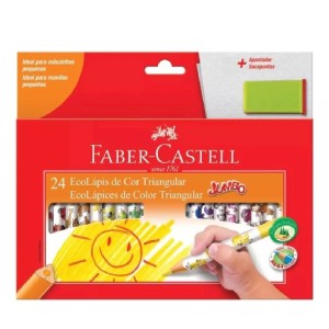 Lapis Cor 24 Cores Jumbo Triangular  Faber