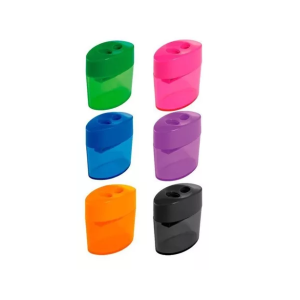 Apontador Deposito Duplo Oval Plastico Ref 4534 Leo