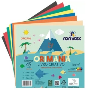 Bloco Criative Origame 10x10/15x15/20x20  45 Fl Cores Romitec