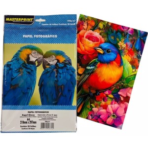 Papel Fotografico A4 Glossy 180g/m Unid Masterprint