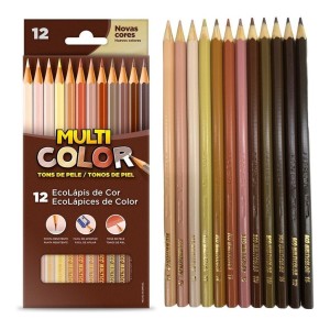 Lapis cor 12 cores tons de pele MULTICOLOR FABER