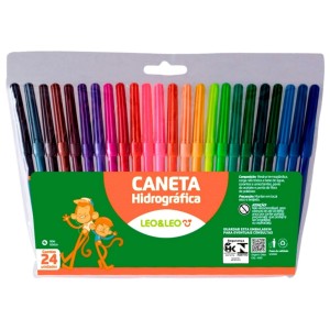 Caneta Hidrocor 24 Cores Ref 4582 Leo