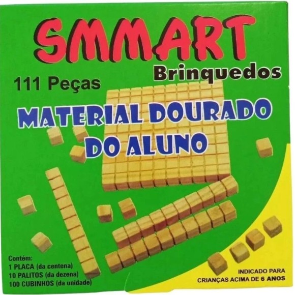 Brinq. Material Dourado Madeira 111 Peças