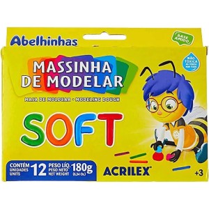 Massa Modelar 12 Cores Amido Ref 07312 Acrilex