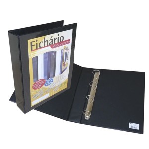 Fichario Plastico Simples Preto 4 Argola Ref 3340 Pt ACP