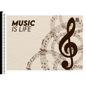 Caderno Musica 1/4  Espiral 40 FL Capa Flex S.D