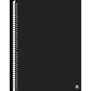 Caderno 01 Máteria Espiral 70 FL Capa Dura  Kbom Black ANIMATIVA