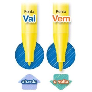 Caneta Hidrocor 12 Cores Vai e Vem Lavavel Faber