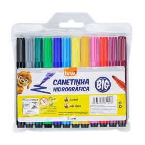 Caneta Hidrocor 12 Cores Jumbo BRW
