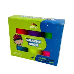 Tinta Guache 15 ML com 06 cores Neon PIRA