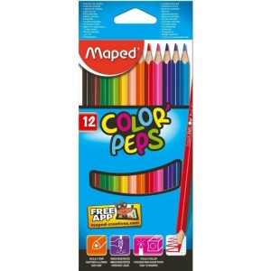 Lápis Cor 12 Cores Color PEPS MAPED
