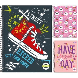 Caderno 01 Matéria Espiral 80fls Capa Dura Pepper TILIBRA